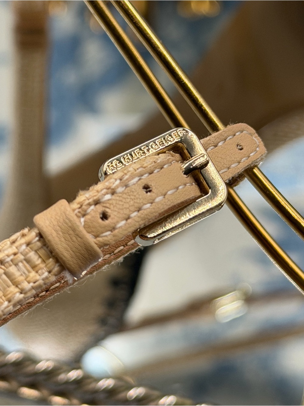 🆕 KG KURT GEIGER 🧿 NWOB Robbie Bow-Embellished Raffia High Heel, Sz 37 US 7 - Picture 11 of 15